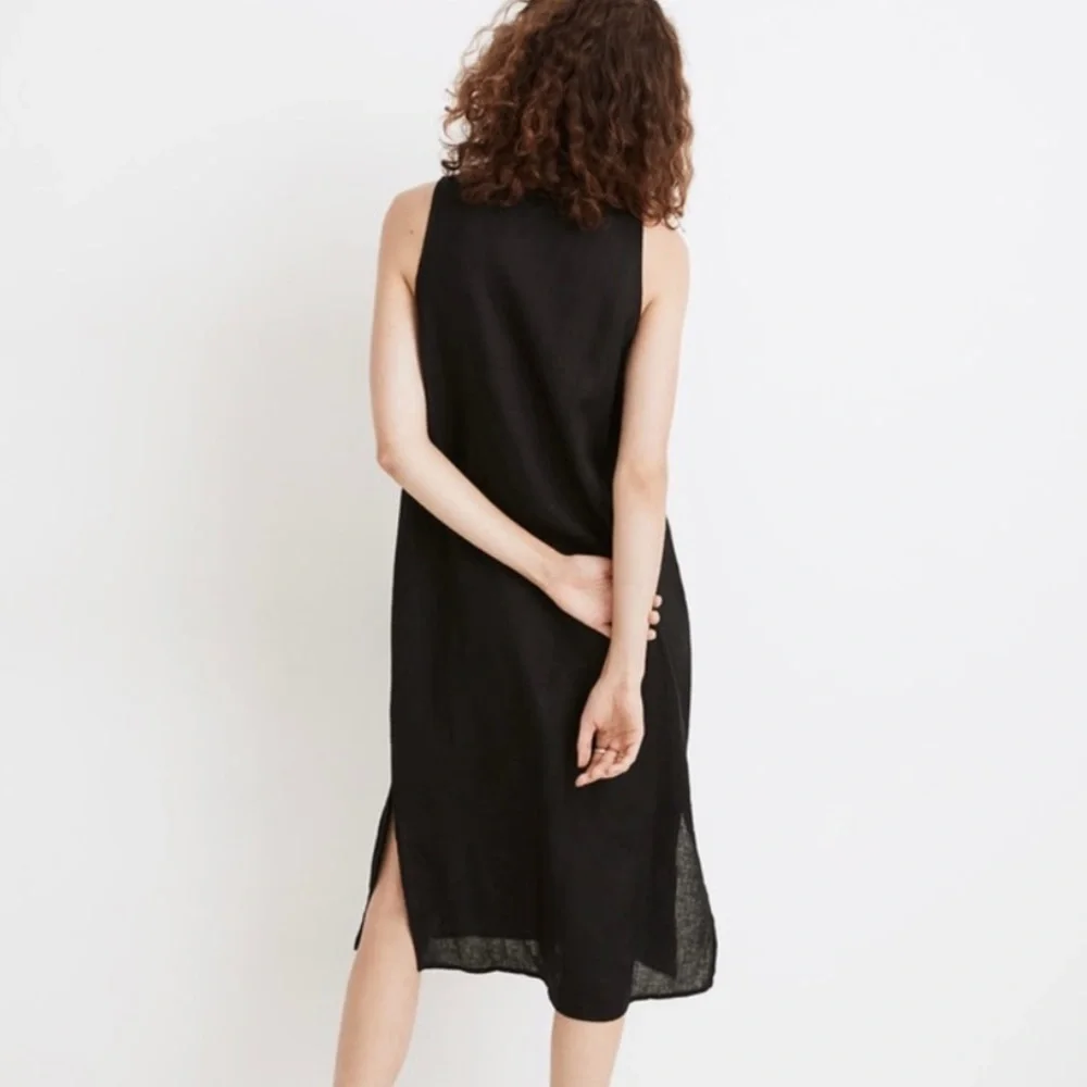 Madewell Linen Blend Lightweight V Neck Sleeveless Pullover Mindi Dress - Picture 3 of 4